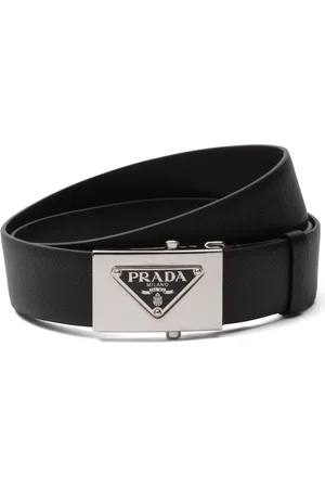 Prada Triangle-logo Saffiano belt