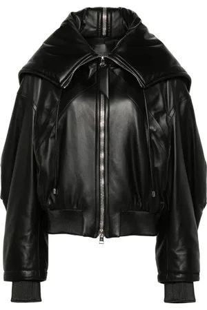 The Attico Padded leather bomber jacket