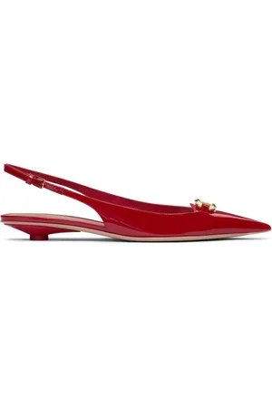 VALENTINO GARAVANI VLogo Signature leather slingback ballerina shoes