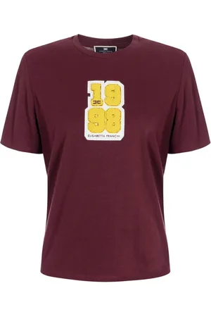 Elisabetta Franchi Logo-embroidered cotton T-shirt