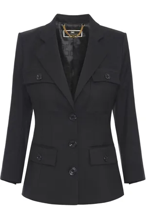 Elisabetta Franchi Single-breasted crepe blazer