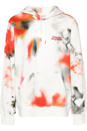 Alexander McQueen Obscured Flower cotton hoodie