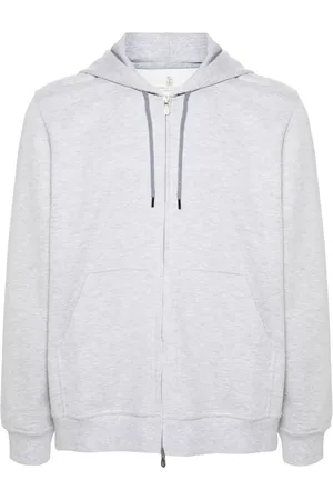 Brunello Cucinelli M??lange-effect zipped hoodie
