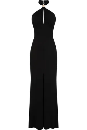 Elisabetta Franchi Logo-plaque draped gown