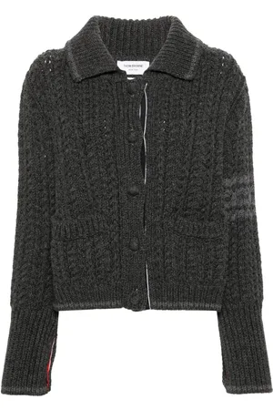 Thom Browne RWB links-stitch knit cardigan