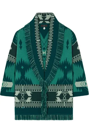 Alanui Patterned-jacquard cashmere cardigan