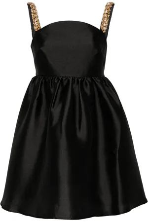Self-Portrait Crystal-embellished flared minidress