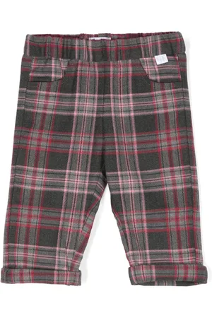 Il gufo Elasticated-waist checked trousers