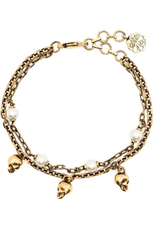 Alexander McQueen Skull-charm double-chain bracelet