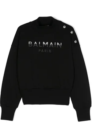 Balmain Logo-embossed cotton swaetshirt