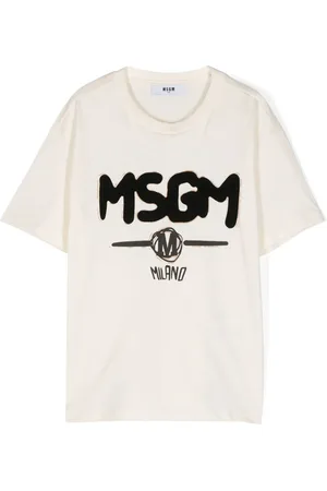 Msgm Flocked-logo cotton T-shirt