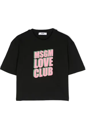 Msgm Flocked-logo cotton T-shirt
