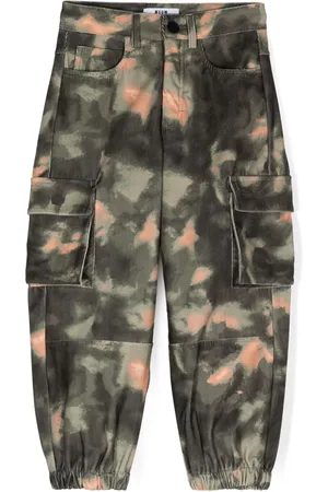 Msgm Camouflage corduroy tapered trousers