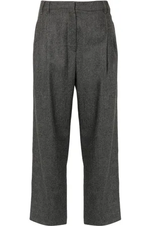 Brunello Cucinelli Pleated felted straight trousers