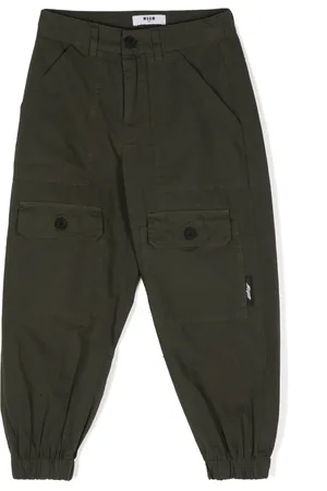 Msgm Elasticated-ankles cotton trousers