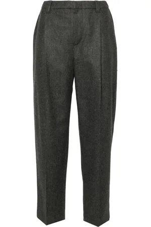 Brunello Cucinelli M??lange-effect cropped trousers