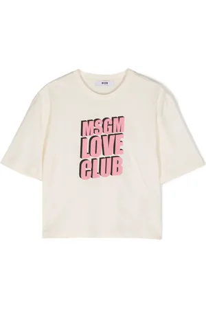 Msgm Flocked-logo cotton T-shirt