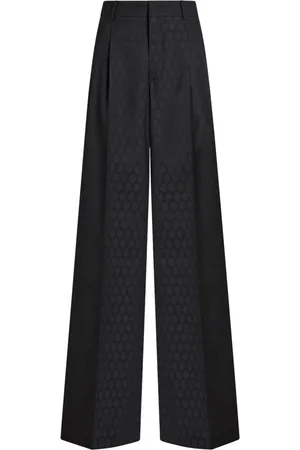 Etro Patterned-jacquard wool trousers