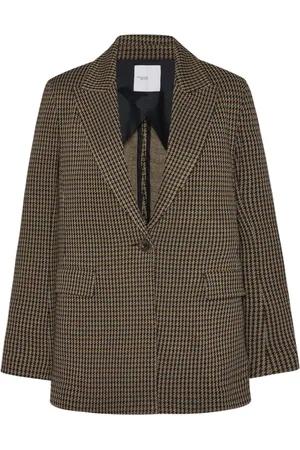 ROSETTA GETTY Houndstooth-pattern peak-lapels blazer