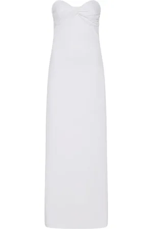 ROSETTA GETTY Twist-detail strapless maxi dress