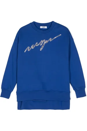 Msgm Crystal-logo cotton sweatshirt