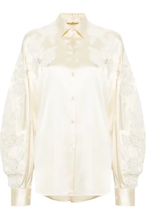 ERMANNO SCERVINO Floral-appliqué shirt