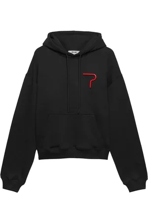 Msgm Logo appliqué drawstring hoodie