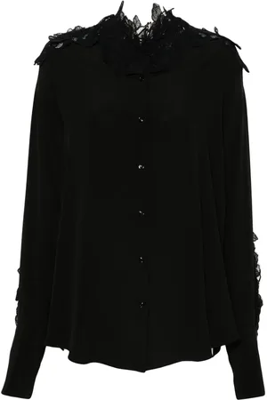 ERMANNO SCERVINO Floral-lace silk shirt