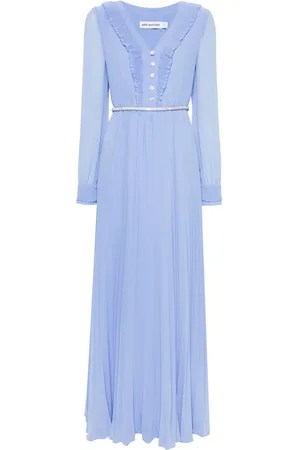 Self-Portrait Pleated chiffon maxi dress