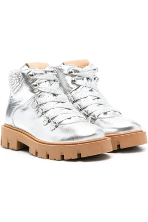 MONNALISA Metallic leather boots
