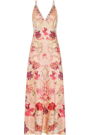 Camilla Blossoms & Brushstrokes-print silk dress