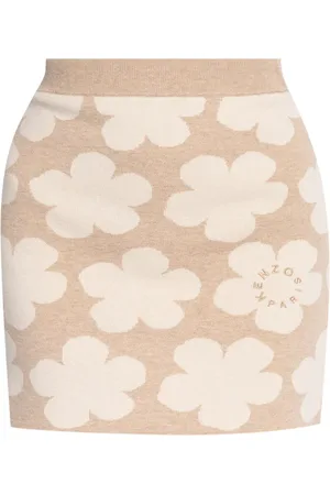 Kenzo Floral intarsia-knit skirt