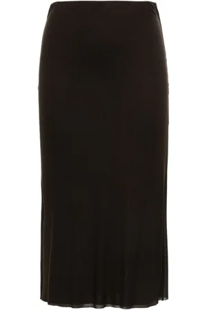 Khaite Fine-ribbed midi skirt