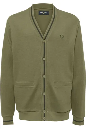 Fred Perry Logo-embroidered button-up cardigan