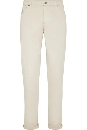 Brunello Cucinelli Logo-embroidered jeans