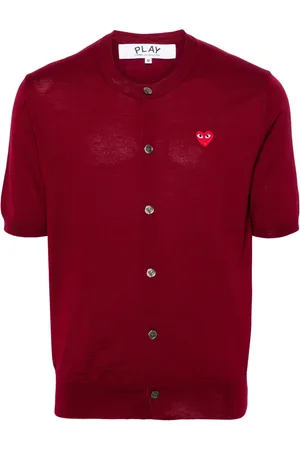 Comme des Garçons Heart-patch wool cardigan