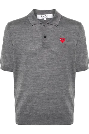 Comme des Garçons Heart-patch wool polo shirt