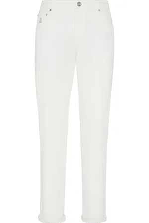 Brunello Cucinelli Logo-embroidered regular-fit jeans