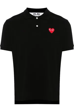 Comme des Garçons Heart-patch piqué polo shirt