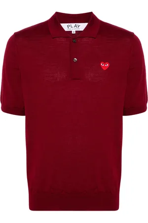 Comme des Garçons Heart-patch wool polo shirt