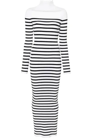 Jean Paul Gaultier Striped ribbed maxi dress