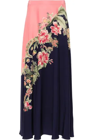 Etro A-line silk midi skirt