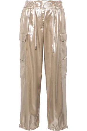 PESERICO SIGN Metallic straight-leg cargo pants