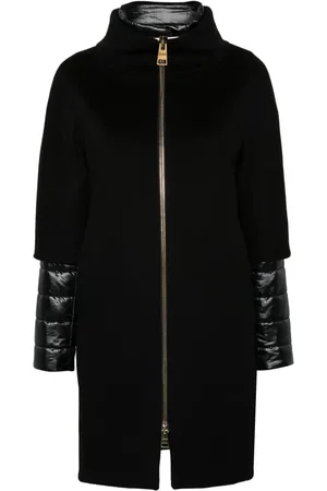 HERNO Detachable-panels virgin-wool coat