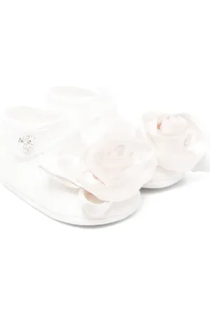 MONNALISA Floral-appliqué crib shoes