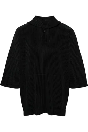 Issey Miyake Mc June plissé hooded T-shirt