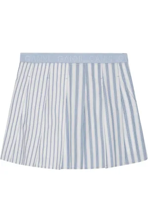 Ganni Striped pleated mini skirt