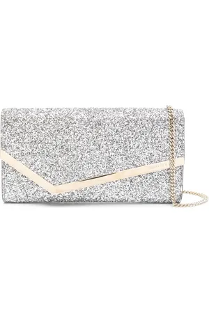 Jimmy Choo Emmie logo-debossed clutch bag