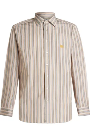 Etro Pegaso-embroidered striped shirt