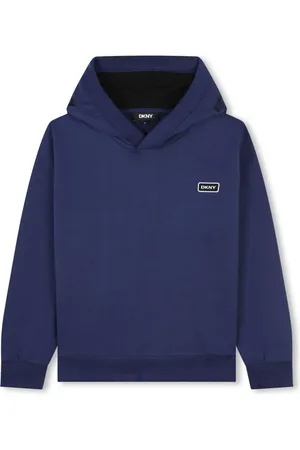 DKNY Logo-embroidered cotton hooded sweatshirt